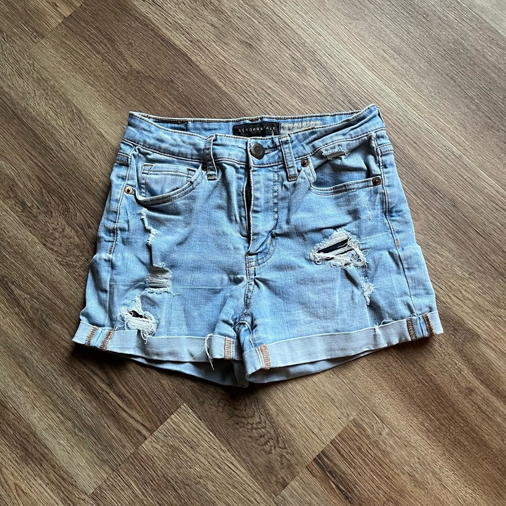 GUC AEROPOSTALE distressed high rise denim shorts